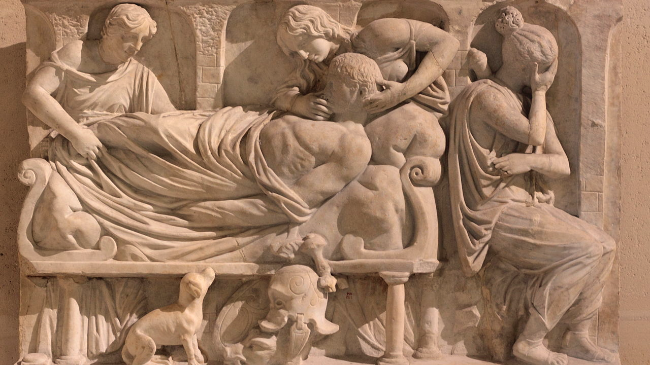 Sog. 'Tod des Meleager'. Marmor, 2. Jh. n. Chr., Musée du Louvre, Paris. © Marie-Lan Nguyen / Wikimedia Commons, CC BY 4.0